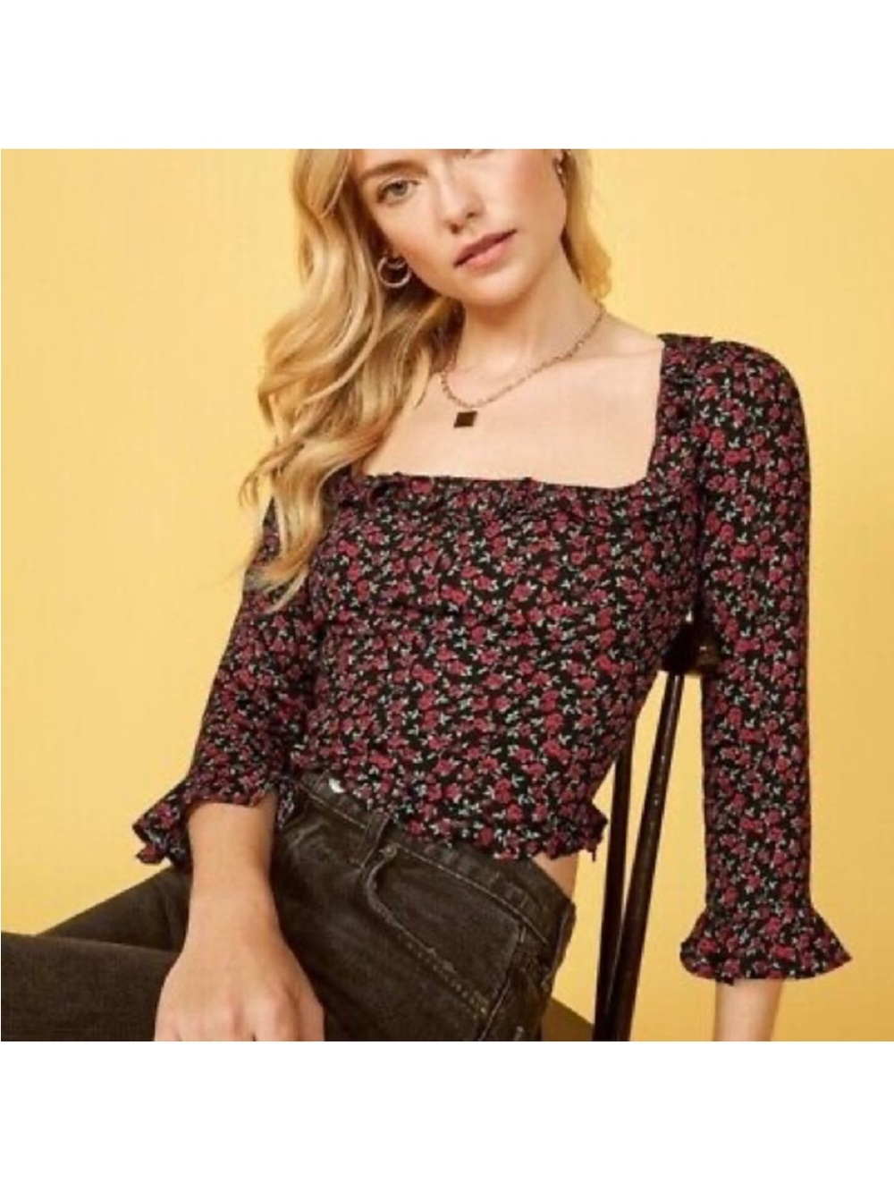 Reformation Barb rose crop top size 6
